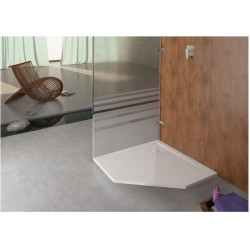 Receveur de douche pentagonal MUNA ultraplat m AR 900x900x30mm blanc