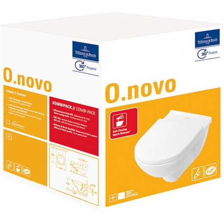 Combi-Pack O.NOVO avec WC profond suspendu et abattant blanc VILLEROY & BOCH