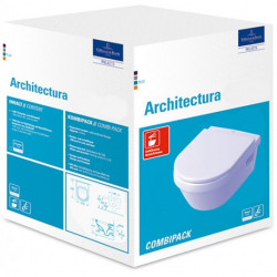 Combi-Pack ARCHITECTURA avec WC profond suspendu et abattant blanc VILLEROY & BOCH
