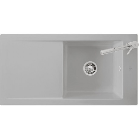 Timeline 60 flat, Éviers à encastrement affleurant, 965 x 475 mm, Installation à fleur dans un plan de travail en pierre naturelle ou reconstituée, Évier réversible chroméite brillant