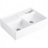 Evier Tradition (2 cuves), Modules, 895 x 220 x 630 mm, Installation sur un meuble sous lavabo ou bien fixé au mur, 2 cuves pouvant être fermées, inclus Vide-sauce transparent, Vidage manuel chromé et Set de fixationTimber