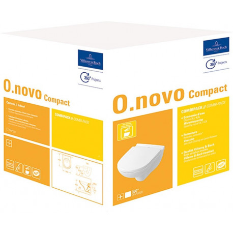 Combi-Pack O.NOVO avec WC profond suspendu et abattant blanc VILLEROY & BOCH