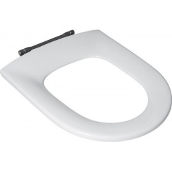 Accessoires appartenant à plusieurs collections, Abattants de toilette, à axe reliant les 2 charnières, charnières en acier inoxydable, En Duroplast Blanc