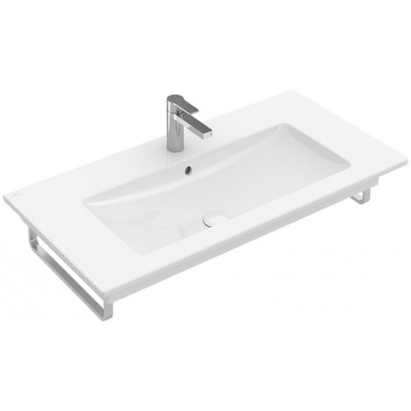 Plans de toiletteavec meuble, 800 x 500 mm, Angulaire, pour robinetterie murale, sans troude robinetterie,avec trop-plein, En porcelaine sanitaire Blanc