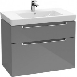 Meubles sous vasque, 987 x 590 x 449 mm, modèle suspendu, En bois Glossy Grey