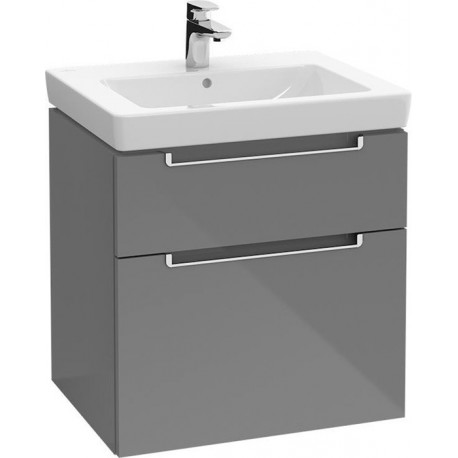 Meubles sous vasque, 587 x 590 x 454 mm, modèle suspendu, En bois Glossy Grey