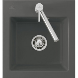 Subway 45 XS flat, Éviers à encastrement affleurant, 440 x 475 mm, Évier non réversible, Installation à fleur dans un plan de travail en pierre naturelle ou reconstituée (d'épaisseur mini : 3 cm) Fossil