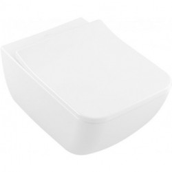 Venticello, Cuvette à fond creux, 375 x 560 mm, Angulaire, DirectFlush, modèle suspendu, sortie horizontale, En porcelaine sanitaire Blanc