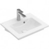 Venticello, Lave-mains, 500 x 420 mm, Rectangulaire, pour robinetterie monotrou , troude robinetterie percé,avec trop-plein, En porcelaine sanitaire
