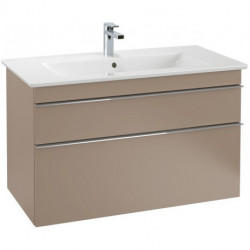 Meubles sous vasque, 953 x 590 x 502 mm, modèle suspendu, En bois Glossy Grey