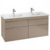 Meubles sous vasque, 1253 x 590 x 502 mm, modèle suspendu, En bois Glossy Grey