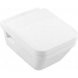 Architectura, Cuvette à fond creux, 370 x 530 mm, Rectangulaire, DirectFlush, modèle suspendu, sortie horizontale, En porcelaine sanitaire Blanc AntiBac CeramicPlus