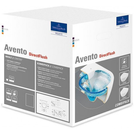 Combi-Pack AVENTO avec WC à paroi profonde DirectFlush et WC-Si blanc VILLEROY & BOCH