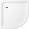 O.novo Plus, Receveurs de douche, 900 x 900 x 60 mm, Longueur du côté: 900 mm, Quart-de-rond, en céramique, à poser ou à encastrer à fleur, sur pieds ou à poser, Céramique à surface antidérapante, NF Blanc