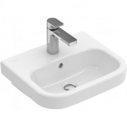 Architectura, Lave-mains, 500 x 380 mm, Rectangulaire, pour robinetterie monotrou , troude robinetterie percé,avec trop-plein, En porcelaine sanitaire