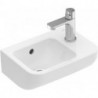 Architectura, Lave-mains, 360 x 260 mm, Rectangulaire, pour robinetterie monotrou , troude robinetterie percé, à droite,avec trop-plein, En porcelaine sanitaire
