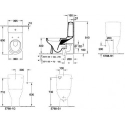 O.novo, Accessoires, mécanisme à touche DualFlush, chroméé, alimentation latérale ou arrière, Céramique sanitaire