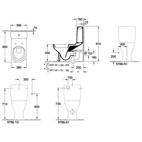 O.novo, Accessoires, mécanisme à touche DualFlush, chroméé, alimentation latérale ou arrière, Céramique sanitaire