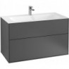 Finion, Meubles sous lavabo, 996 x 591 x 498 mm, Angulaire,avec éclairage mural, modèle suspendu, En bois, éclairage LED, 2x LED / 4,2W, 2700 K à 6480 K, Peony Matt Lacquer