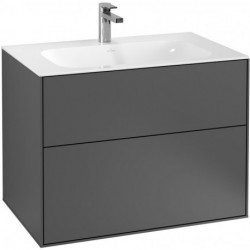 Finion, Meubles sous lavabo, 796 x 591 x 498 mm, Angulaire,avec éclairage mural, modèle suspendu, En bois, éclairage LED, 2x LED / 4,2W, 2700 K à 6480 K, Walnut Veneer