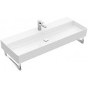 Memento 2.0, Lavabos muraux, 1200 x 470 mm, Rectangulaire, pour robinetterie à 3 trou s, troude robinetterie central percé,avec trop-plein, TitanCeram