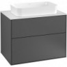 Finion, Meubles sous lavabo, 800 x 603 x 501 mm, Angulaire, sans troupour robinetterie, modèle suspendu, En bois, Glossy White Lacquer