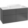 Finion, Meubles sous lavabo, 1200 x 603 x 501 mm, Angulaire, sans troupour robinetterie, modèle suspendu, En bois, lavabo au milieu, Glossy White Lacquer