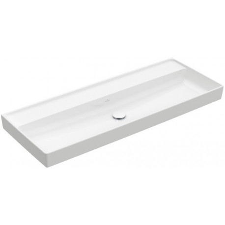 Collaro, Plans de toilette, 1200 x 470 mm, Rectangulaire, Modèle déposé, pour robinetterie murale, sans troude robinetterie, sans trop-plein, Stone White CeramicPlus