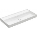 Collaro, Plans de toilette, 1000 x 470 mm, Rectangulaire, Modèle déposé, pour robinetterie murale, sans troude robinetterie, sans trop-plein, Stone White CeramicPlus