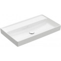 Collaro, Plans de toilette, 800 x 470 mm, Rectangulaire, Modèle déposé, pour robinetterie murale, sans troude robinetterie, sans trop-pleins, Stone White CeramicPlus