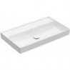 Collaro, Plans de toilette, 800 x 470 mm, Rectangulaire, Modèle déposé, pour robinetterie murale, sans troude robinetterie, sans trop-pleins, Stone White CeramicPlus