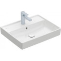 Collaro, Lavabos muraux, 550 x 440 mm, Rectangulaire, Modèle déposé, pour robinetterie à 3 trou s, troude robinetterie central percé, sans trop-plein, Blanc