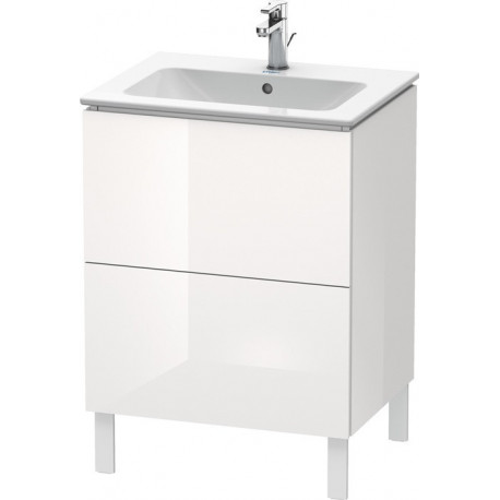Meuble sous-vasque L-CUBE 620x481x704mm blanc brillant