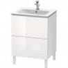 Meuble sous-vasque L-CUBE 620x481x704mm blanc brillant