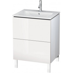 Meuble sous-vasque L-CUBE 620x481x704mm blanc brillant lack