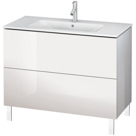 Meuble sous-vasque L-CUBE 1020x481x704mm blanc brillant lack