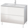 Meuble sous-vasque L-CUBE 1020x481x704mm blanc brillant lack