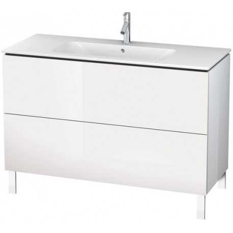 Meuble sous-vasque L-CUBE 1220x481x704mm blanc brillant lack