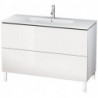 Meuble sous-vasque L-CUBE 1220x481x704mm blanc brillant lack