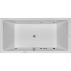 Baignoire Bain à remous rectangulaire STARCK 252 l 180x90 blanc, 2 dossiers Jet-Syst