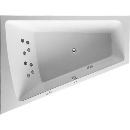 Baignoire bain à remous Duravit PAIOVA 235 l 170x130 blanc 1 dossier incliné gauche Jet-Syst