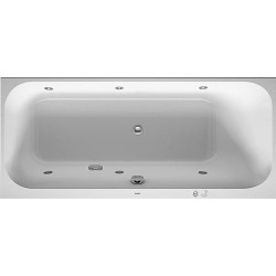Baignoire Bain à remous rectangulaire HAPPY D.2 145 l 160x70 blanc 1 dossier incliné droite Jet-Syst