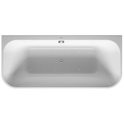 Baignoire Bain à remous rectangulaire HAPPY D.2 VW 180 l 180x80 blanc, 2 dossiers Combi-Syst E