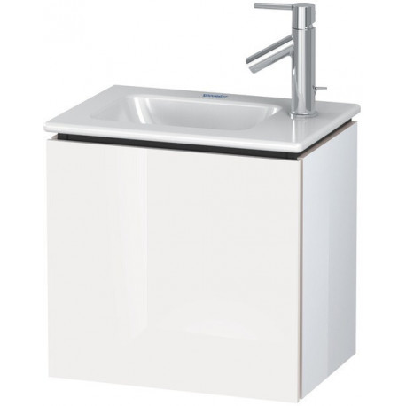 Meuble sous-vasque L-CUBE 294x420x400mm ouverture gauche blanc brillant