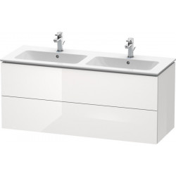 Meuble sous-vasque L-CUBE 1290x481x555mm blanc brillant lack
