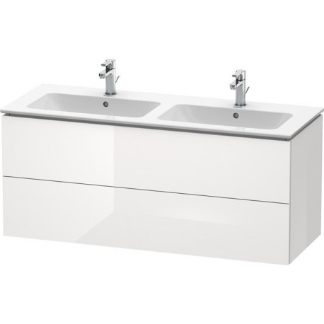 Meuble sous-vasque L-CUBE 1290x481x555mm blanc brillant lack