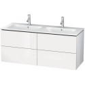 Meuble sous-vasque L-CUBE 1290x481x550mm blanc brillant