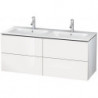 Meuble sous-vasque L-CUBE 1290x481x550mm blanc brillant