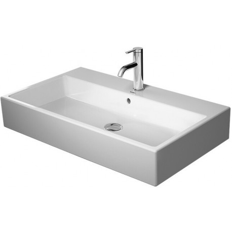 Lavabo Duravit VERO AIRavec trop plein plage de robinettrie geschl 800x470mm 1 trou de robinetterie blanc