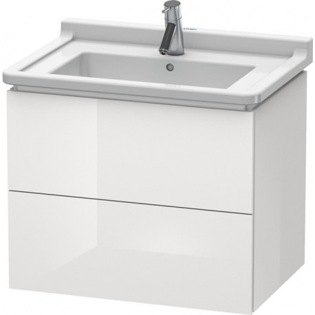 Meuble sous-vasque L-CUBE 469x670x558mm blanc brillant lack